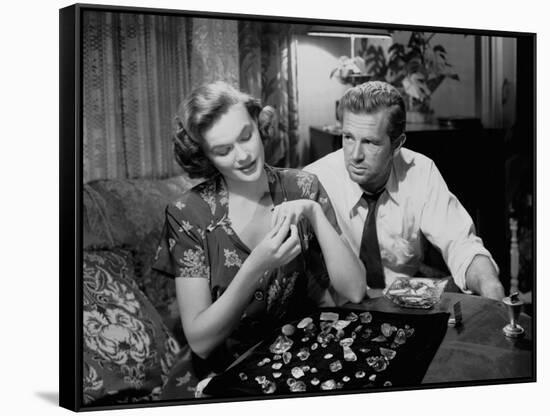 Quand la ville dort THE ASPHALT JUNGLE by John Huston with Jean Hagen and Sterling Hayden, 1950 (b/-null-Framed Stretched Canvas