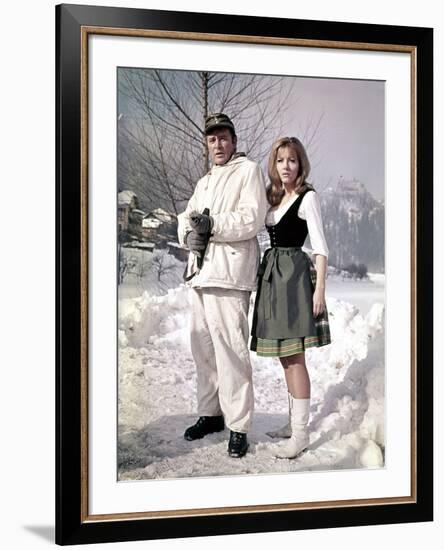 Quand les aigles attaquent WHERE EAGLES DARE by BrianHutton with Richard Burton and Ingrid Pitt, 19-null-Framed Photo