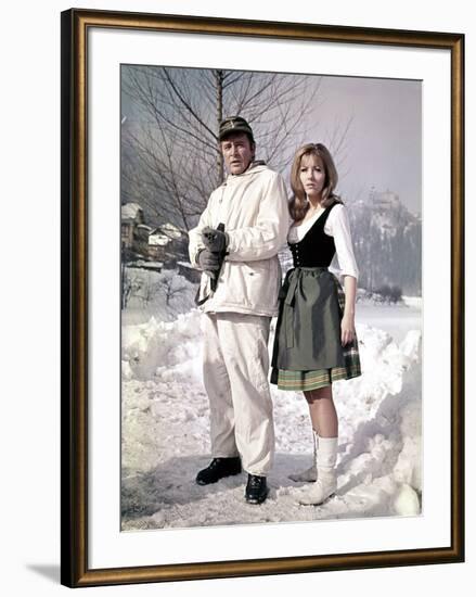 Quand les aigles attaquent WHERE EAGLES DARE by BrianHutton with Richard Burton and Ingrid Pitt, 19-null-Framed Photo