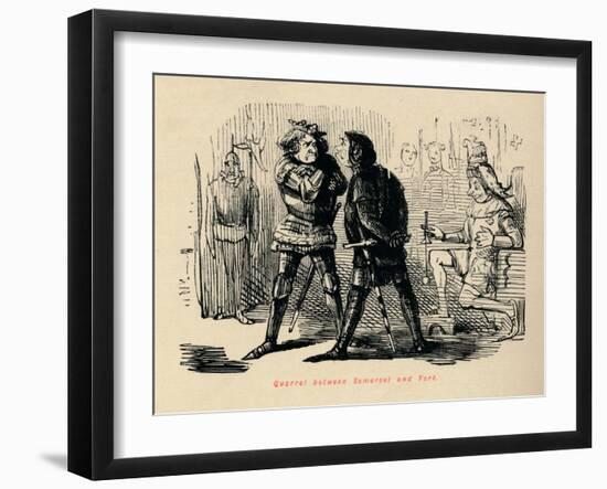 'Quarrel between Somerset and York',-John Leech-Framed Giclee Print