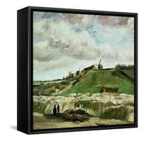 Quarry on Montmartre-Vincent van Gogh-Framed Stretched Canvas