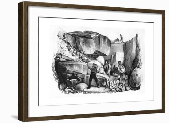 Quarrying, France-Victor Adam-Framed Giclee Print