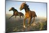 Quarter Horses Running in Field-DLILLC-Mounted Photographic Print