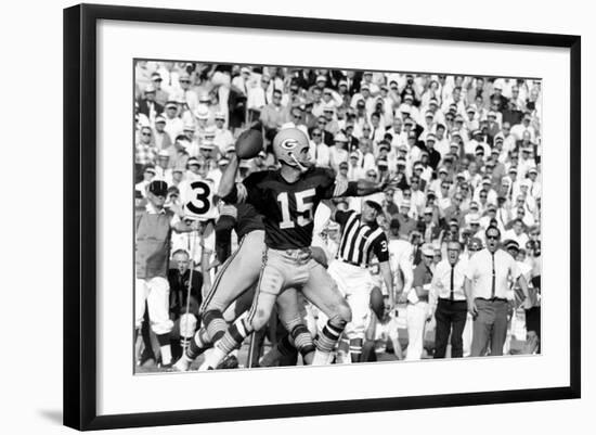 Quarterback Bart Starr of Green Bay Packers at Super Bowl I, Los Angeles, CA, January 15, 1967-Art Rickerby-Framed Photographic Print