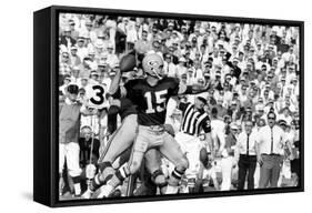 Quarterback Bart Starr of Green Bay Packers at Super Bowl I, Los Angeles, CA, January 15, 1967-Art Rickerby-Framed Stretched Canvas