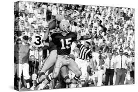 Quarterback Bart Starr of Green Bay Packers at Super Bowl I, Los Angeles, CA, January 15, 1967-Art Rickerby-Stretched Canvas