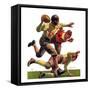 "Quarterback Pass,"October 12, 1935-Maurice Bower-Framed Stretched Canvas