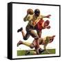 "Quarterback Pass,"October 12, 1935-Maurice Bower-Framed Stretched Canvas