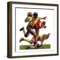 "Quarterback Pass,"October 12, 1935-Maurice Bower-Framed Giclee Print