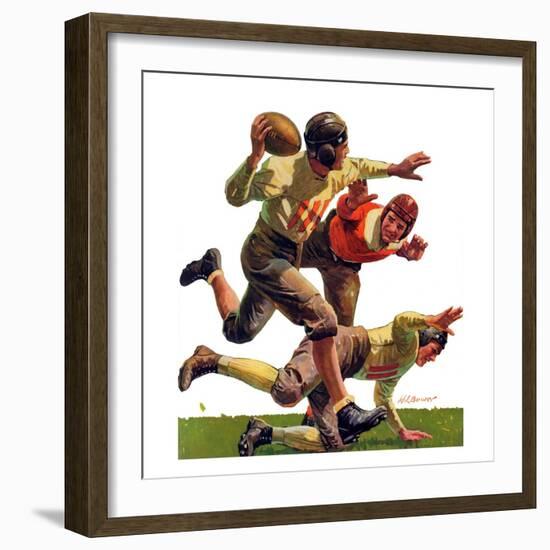 "Quarterback Pass,"October 12, 1935-Maurice Bower-Framed Giclee Print