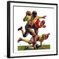 "Quarterback Pass,"October 12, 1935-Maurice Bower-Framed Giclee Print