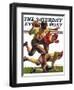 "Quarterback Pass," Saturday Evening Post Cover, October 12, 1935-Maurice Bower-Framed Giclee Print