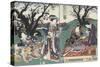 Quartier des maisons de plaisir à l'aube-Utagawa Kunisada-Stretched Canvas