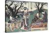 Quartier des maisons de plaisir à l'aube-Utagawa Kunisada-Stretched Canvas