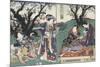 Quartier des maisons de plaisir à l'aube-Utagawa Kunisada-Mounted Giclee Print