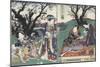 Quartier des maisons de plaisir à l'aube-Utagawa Kunisada-Mounted Giclee Print