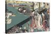 Quartier des maisons de plaisir à l'aube-Utagawa Kunisada-Stretched Canvas