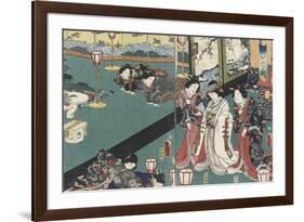 Quartier des maisons de plaisir à l'aube-Utagawa Kunisada-Framed Giclee Print