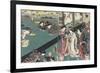 Quartier des maisons de plaisir à l'aube-Utagawa Kunisada-Framed Giclee Print