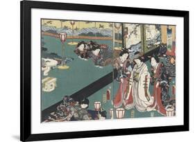 Quartier des maisons de plaisir à l'aube-Utagawa Kunisada-Framed Giclee Print