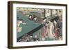 Quartier des maisons de plaisir à l'aube-Utagawa Kunisada-Framed Giclee Print