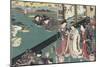 Quartier des maisons de plaisir à l'aube-Utagawa Kunisada-Mounted Giclee Print