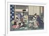 Quartier des maisons de plaisir à l'aube-Utagawa Kunisada-Framed Giclee Print