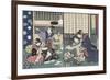 Quartier des maisons de plaisir à l'aube-Utagawa Kunisada-Framed Giclee Print