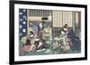 Quartier des maisons de plaisir à l'aube-Utagawa Kunisada-Framed Giclee Print