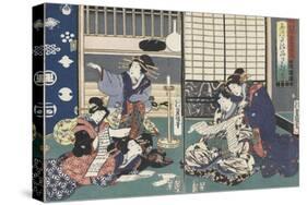 Quartier des maisons de plaisir à l'aube-Utagawa Kunisada-Stretched Canvas