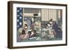 Quartier des maisons de plaisir à l'aube-Utagawa Kunisada-Framed Giclee Print