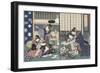 Quartier des maisons de plaisir à l'aube-Utagawa Kunisada-Framed Giclee Print