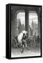 Quasimodo Saves Esmeralda from Execution - Illustration from Notre Dame De Paris, 19th Century-Charles Alexandre Lesueur-Framed Stretched Canvas