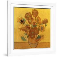 Quatorze tournesols dans un vase (Détail)-Vincent van Gogh-Framed Art Print