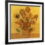 Quatorze tournesols dans un vase (Détail)-Vincent van Gogh-Framed Art Print