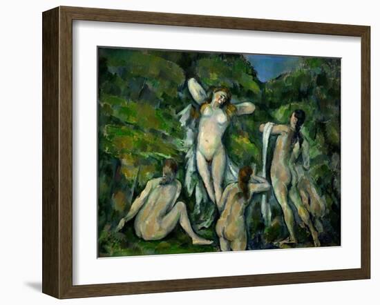 Quatre baigneuses-four bathers, 1888-90 Canvas, 72 x 92 cm N. R. 667.-Paul Cezanne-Framed Giclee Print