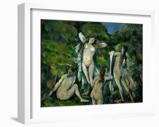 Quatre baigneuses-four bathers, 1888-90 Canvas, 72 x 92 cm N. R. 667.-Paul Cezanne-Framed Giclee Print