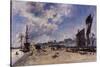 Quay at Honfleur-Johan Barthold Jongkind-Stretched Canvas