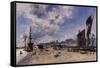 Quay at Honfleur-Johan Barthold Jongkind-Framed Stretched Canvas