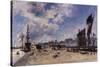 Quay at Honfleur-Johan Barthold Jongkind-Stretched Canvas