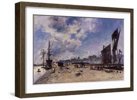 Quay at Honfleur-Johan Barthold Jongkind-Framed Giclee Print