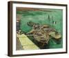 Quay With Men Unloading Sand Barges, 1888-Vincent Van Gogh-Framed Giclee Print