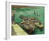 Quay With Men Unloading Sand Barges, 1888-Vincent Van Gogh-Framed Giclee Print