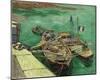 Quay With Men Unloading Sand Barges, 1888-Vincent Van Gogh-Mounted Giclee Print