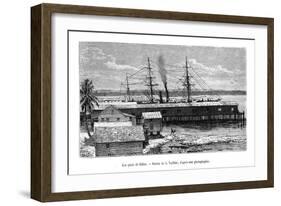 Quays at Colón, Panama, 19th Century-Vuillier-Framed Giclee Print