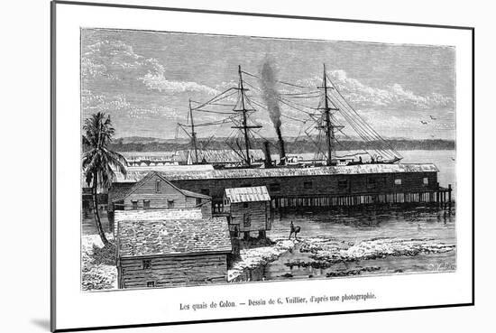 Quays at Colón, Panama, 19th Century-Vuillier-Mounted Giclee Print