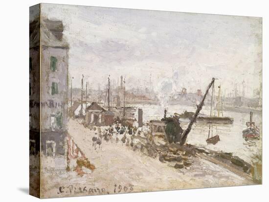 Quayside at Le Havre, 1903-Camille Pissarro-Stretched Canvas