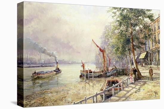 Quayside, Cheyne Walk, Chelsea-John Sutton-Stretched Canvas