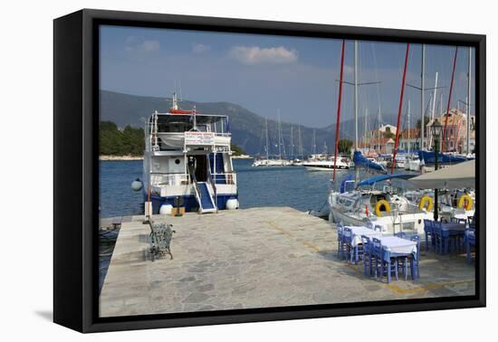 Quayside, Fiskardo, Kefalonia, Greece-Peter Thompson-Framed Stretched Canvas