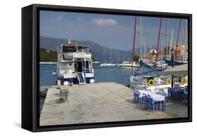 Quayside, Fiskardo, Kefalonia, Greece-Peter Thompson-Framed Stretched Canvas